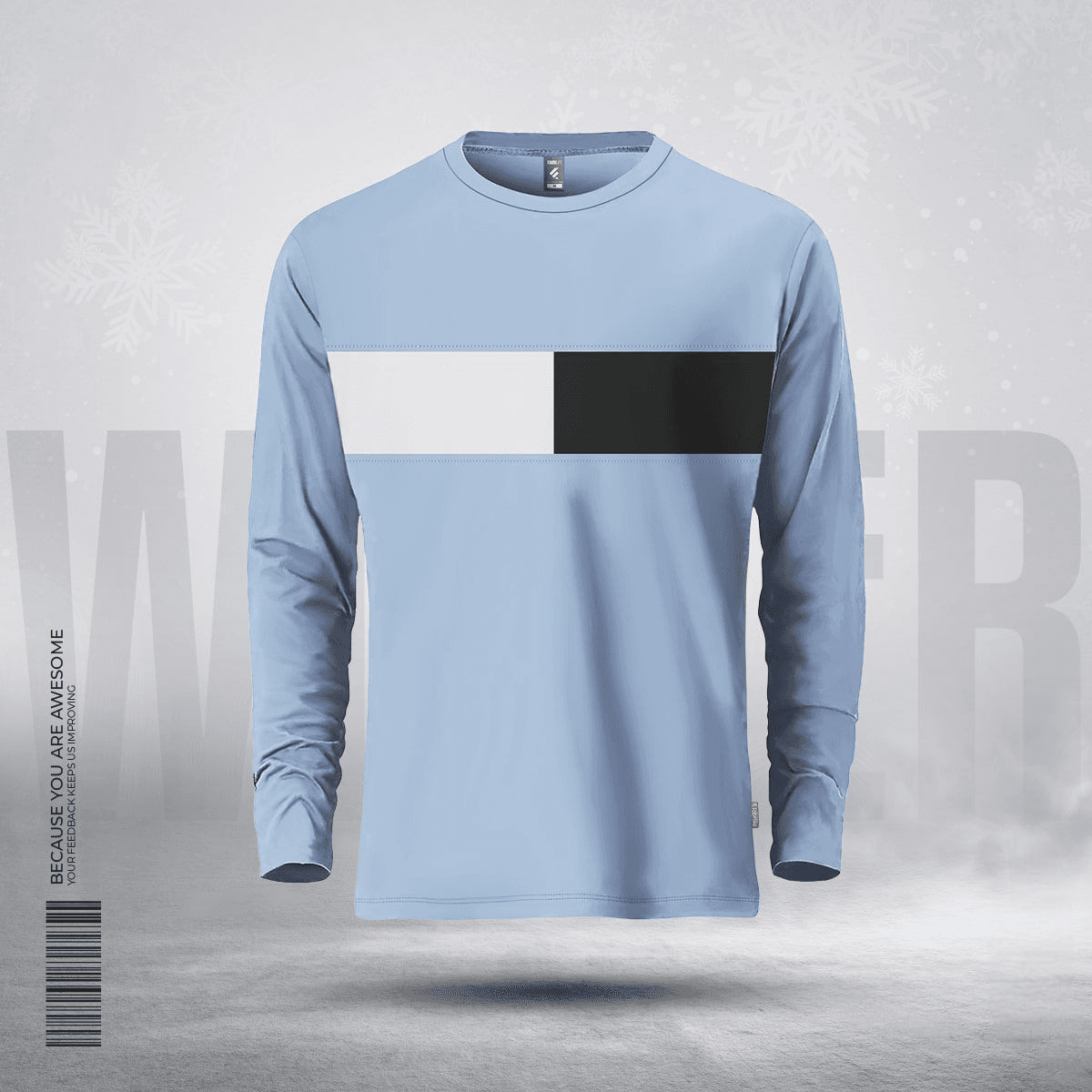 Mens Premium Designer Edition Full Sleeve T Shirt - Sky Blue