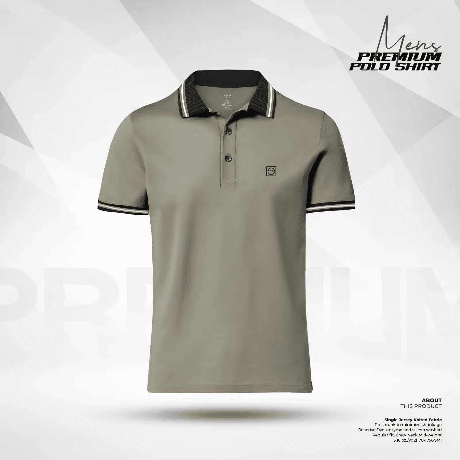 Premium Quality Beige Color Cotton Stretch Polo Shirt for Men