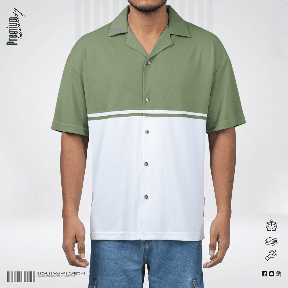 Premium Cuban Shirt - Ice Berg Green