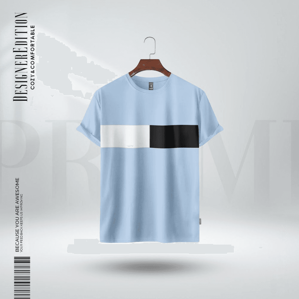 Mens Premium Designer Edition T Shirt - Sky Blue
