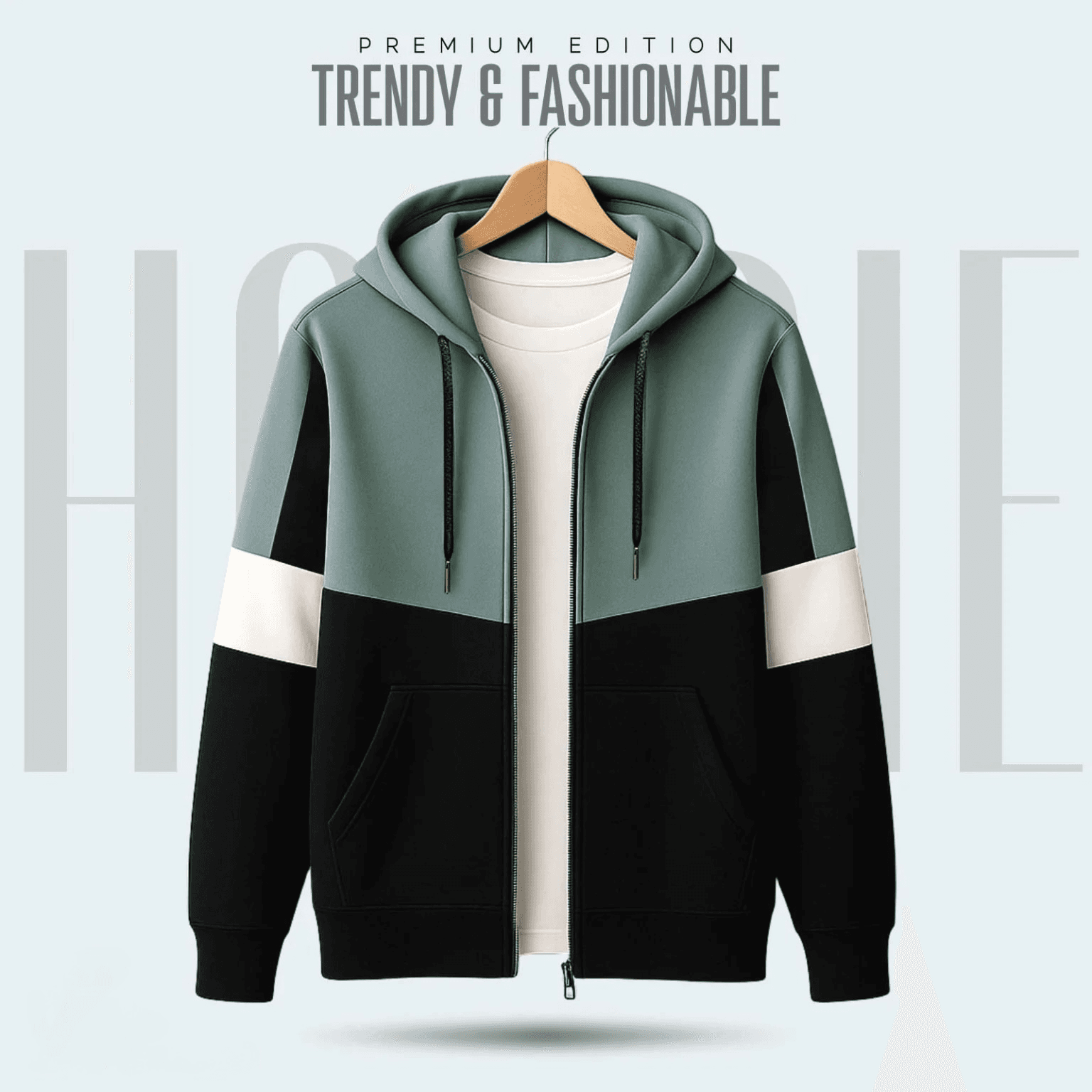 Premium Quality Turquoise Color Full Sleeve Hoodie