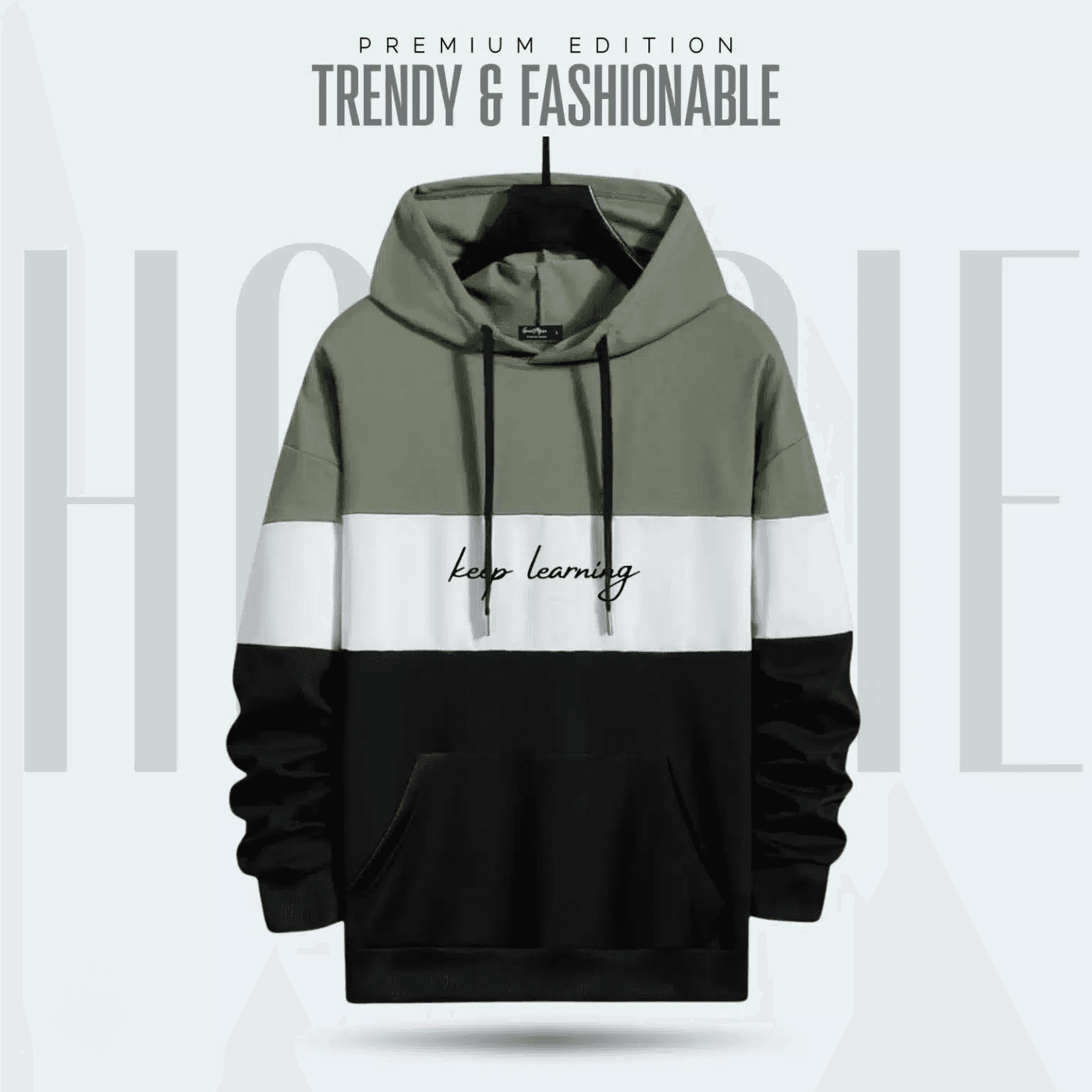 Premium Quality Olive Color Full Sleeve Hoodie
